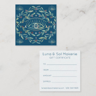 Mystical Eye Roses Vines Magical CUSTOM Gift Cert Square Business Card