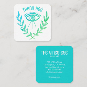 Mystical Eye & Vines Elegant Boho Order Thank You Square Business Card