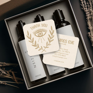 Mystical Eye & Vines Elegant Boho Order Thank You Square Business Card