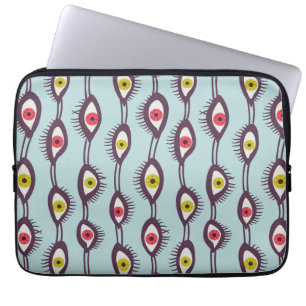 Mystical Eyes Pattern - Psychedelic Trippy Design  Laptop Sleeve