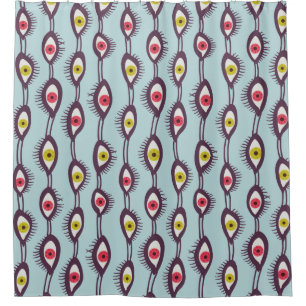 Mystical Eyes Pattern - Psychedelic Trippy Design Shower Curtain