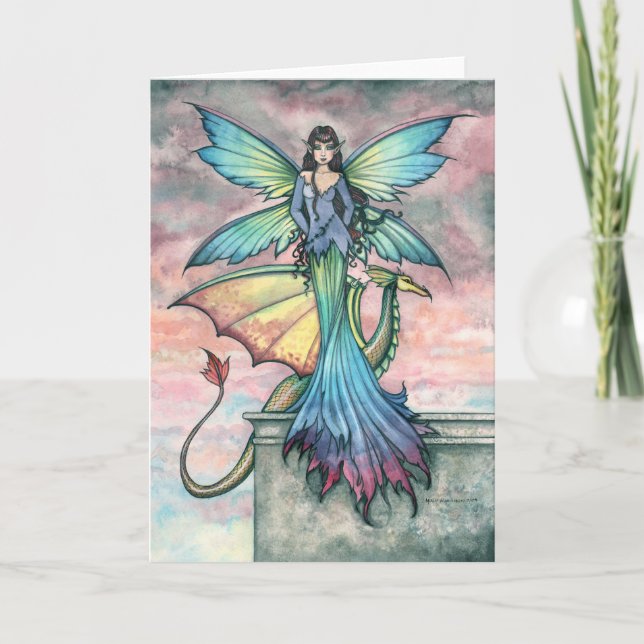 Mystical Fairy Dragon Card Notecard (Front)