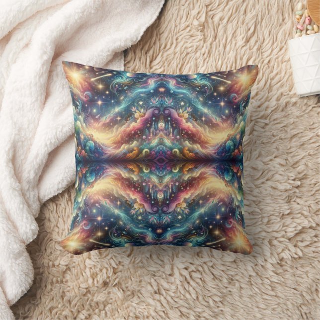 Mystical Fantasy Colourful Celestial Faraway Castl Cushion (Blanket)