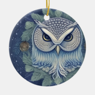 Mystical Fantasy Forest Owl Ceramic Tree Decoration