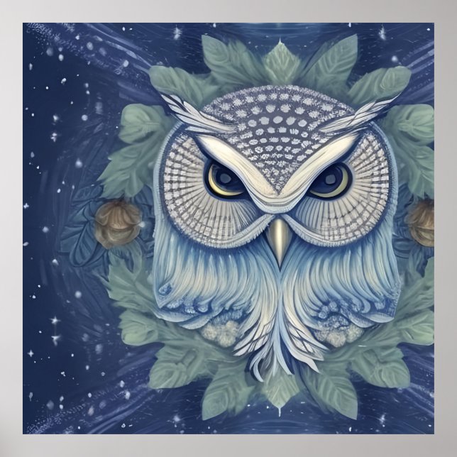 Mystical Fantasy Forest Owl Poster (Front)