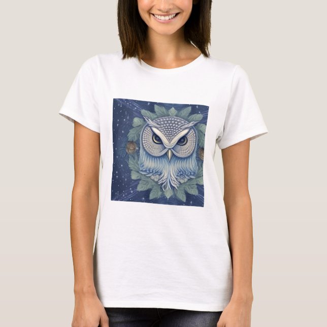 Mystical Fantasy Forest Owl T-Shirt (Front)