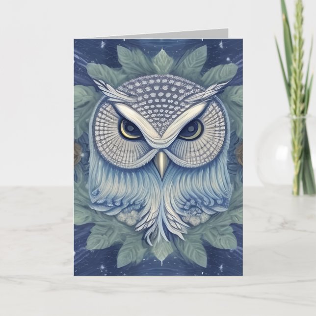Mystical Fantasy Forest Owl Thank You Card (Front)