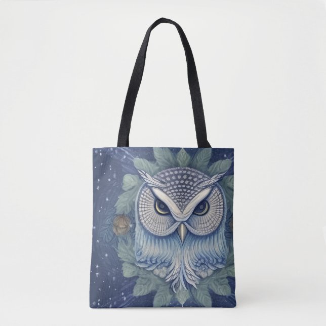 Mystical Fantasy Forest Owl Tote Bag (Front)