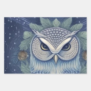 Mystical Fantasy Forest Owl Wrapping Paper Sheet