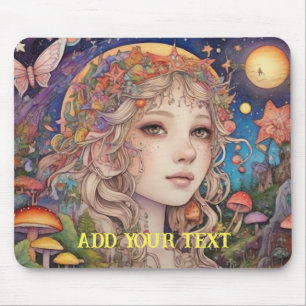 Mystical Fantasy Girl - Custom Mouse Pad