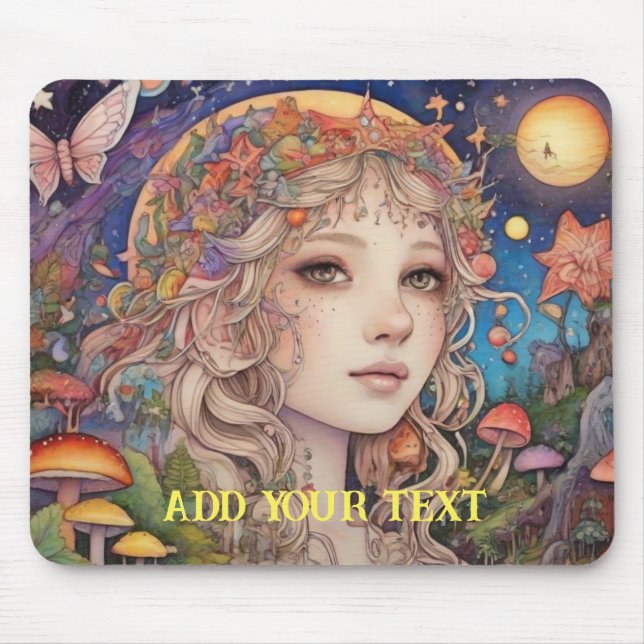 Mystical Fantasy Girl - Custom Mouse Pad (Front)