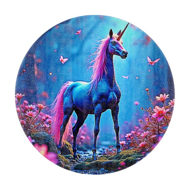 Mystical Fantasy Unicorn Art Cutting Board (Front)