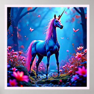 Mystical Fantasy Unicorn Art Poster