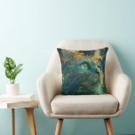 Mystical Feline Cushion<br><div class="desc">Transform any room into a mystical sanctuary with our 'Mystical Feline' throw pillow. This captivating pillow, featuring the serene and magical visage of the cosmic cat set against an enchanting celestial background, is an ideal accent for adding a touch of whimsy and wonder to your home. Whether nestled on a...</div>