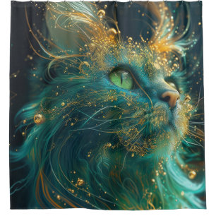 Mystical Feline Shower Curtain