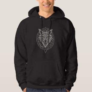 Mystical Fenrir u2013 Norse Knotwork & Ancient Vik Hoodie