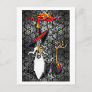 Mystical Fire Wizard Magician Postcard