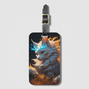 Mystical Flame Cat Familiar Luggage Tag
