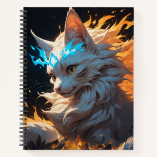 Mystical Flame Cat Familiar Notebook
