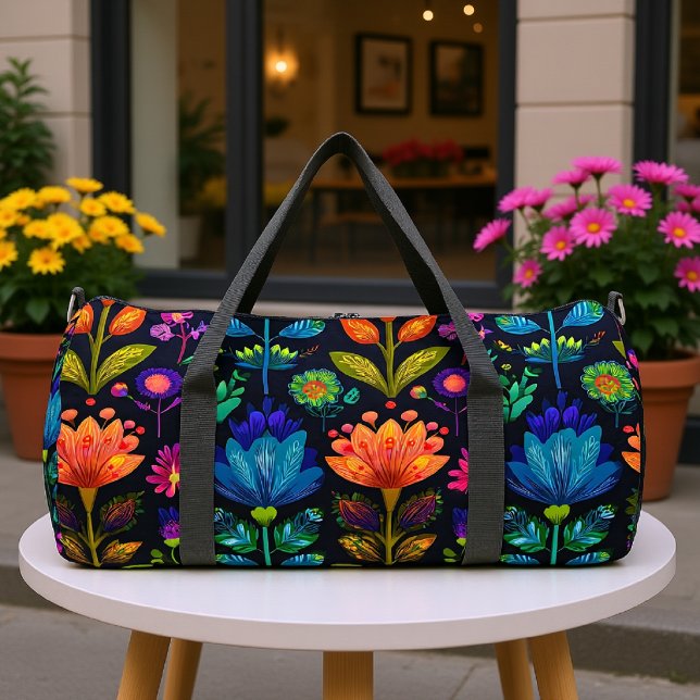Mystical Floral Tropical Foliage  Duffle Bag (Creator Uploaded)