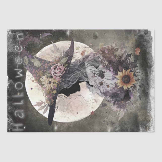 Mystical Floral Witch Tissue Paper (Front)