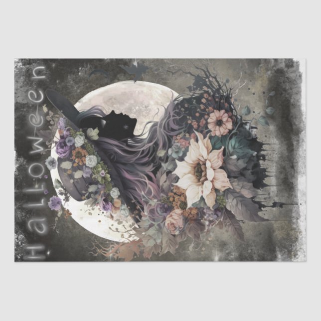 Mystical Floral Witch Tissue Paper (Front)