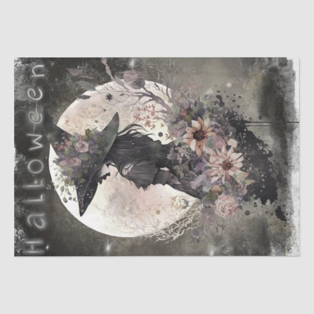 Mystical Floral Witch Tissue Paper (Front)