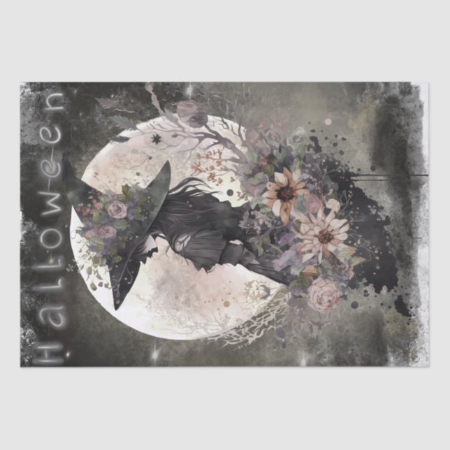 Mystical Floral Witch Tissue Paper (Front)