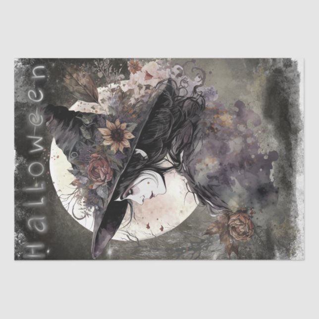 Mystical Floral Witch Tissue Paper (Front)