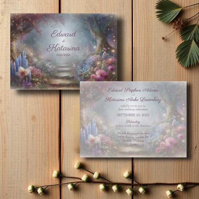 Mystical Floral Woodland Wedding Invitation (Creator Uploaded)
