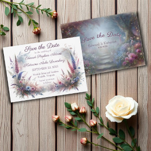 Mystical Floral Woodland Wedding Save the Date Invitation