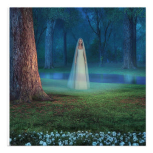 Mystical Forest at Night – Fantasy Art Photo Print