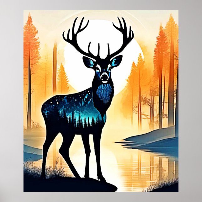 Mystical Forest Deer Poster (Front)