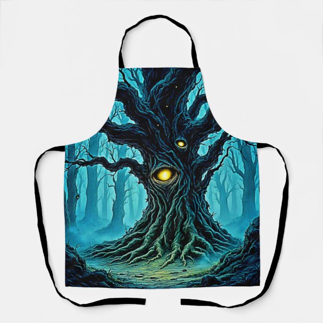 Mystical Forest Eye Tree Art Apron (Front)
