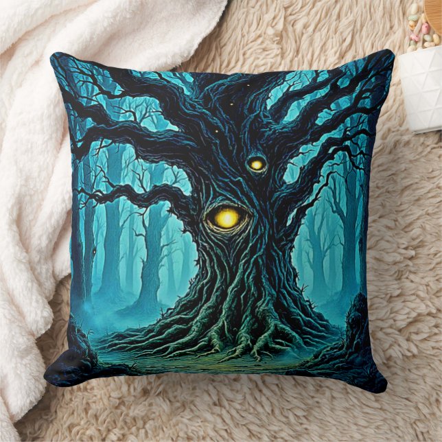 Mystical Forest Eye Tree Art Cushion (Blanket)