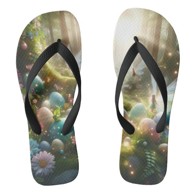 Mystical Forest Fairy Magical Spring Eggs Jandals (Footbed)