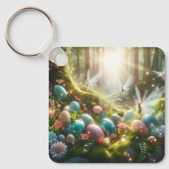 Mystical Forest Fairy Magical Spring Eggs Key Ring (Front)