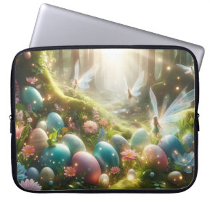 Mystical Forest Fairy Magical Spring Eggs Laptop Sleeve