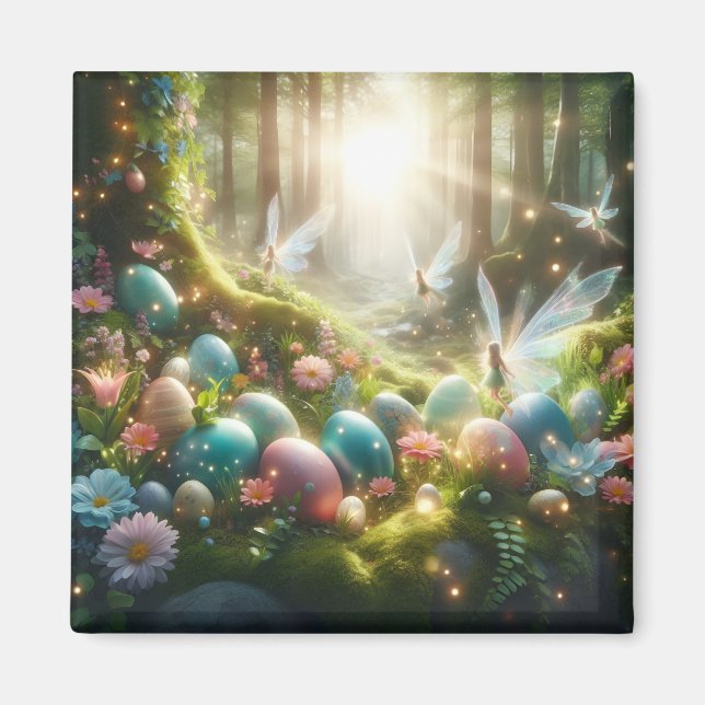 Mystical Forest Fairy Magical Spring Eggs Magnet (Front)