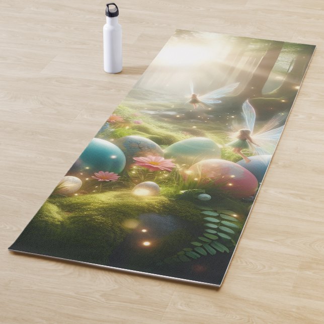 Mystical Forest Fairy Magical Spring Eggs Yoga Mat (In Situ)