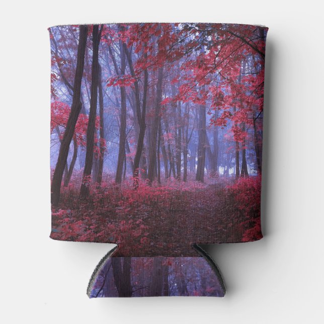 Mystical Forest: Pink Autumn Fantasy Can Cooler (Front)