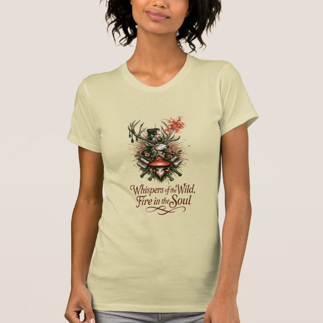 Mystical Forest Spirit Illustration T-Shirt (Front)