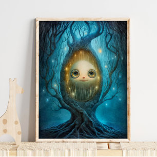 Mystical Forest Tree Face Print   Tree Print