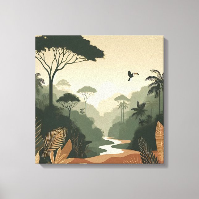 Mystical Forest Wall Art – Lush Green Landscape (Front)