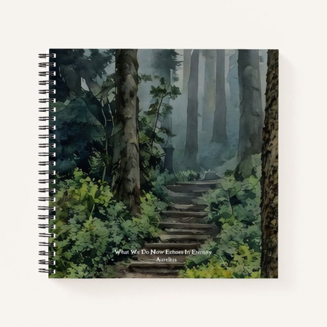 Mystical Forest Woodlands Aurelius Quote Journal (Front)
