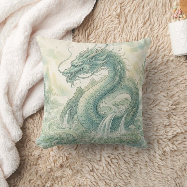 Mystical Fox Dragon Watercolor Art (2) Cushion (Blanket)
