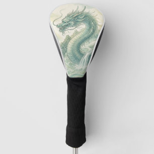 Mystical Fox Dragon Watercolor Art (2) Golf Head Cover