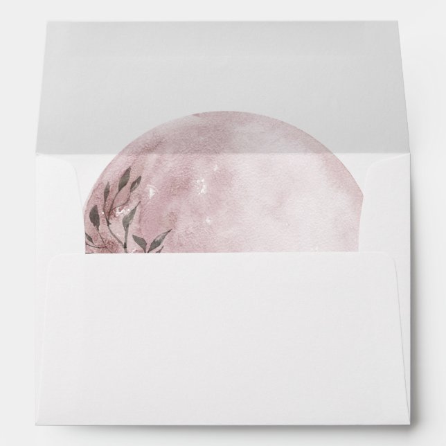 mystical full moon blush pink Wedding Envelope (Back (Bottom))