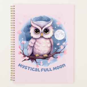 Mystical Full Moon – Pastel Purple Night Sky - Owl Planner