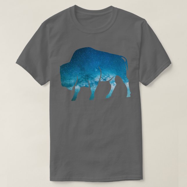 Mystical Galaxy Buffalo Night Sky Bison Native TSh T-Shirt (Design Front)